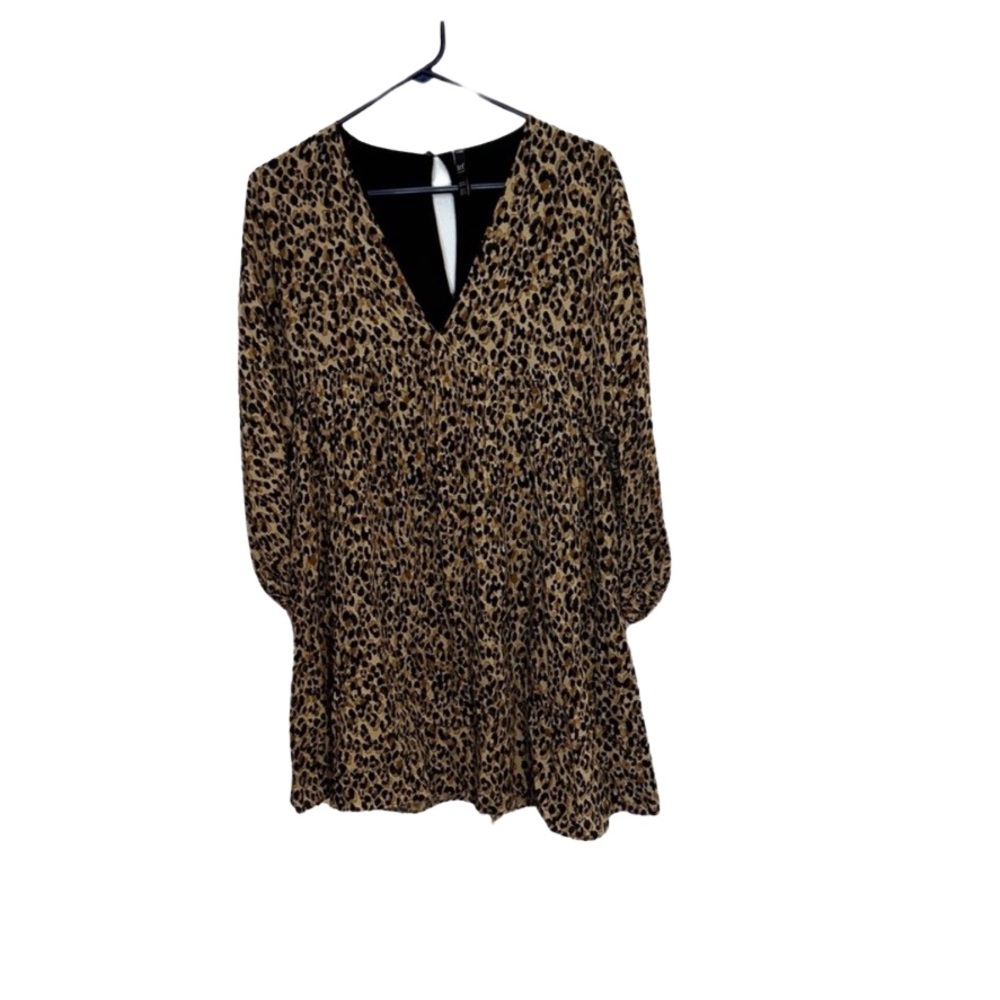 Zara TRF leopard print a line dress small